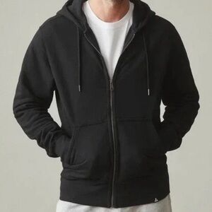 American Giant Black Heavyweight Zip-Up Hoodie